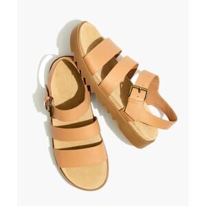 Madewell the Addie Summer Sandal Desert Camel Tan Comfort Size 7.5